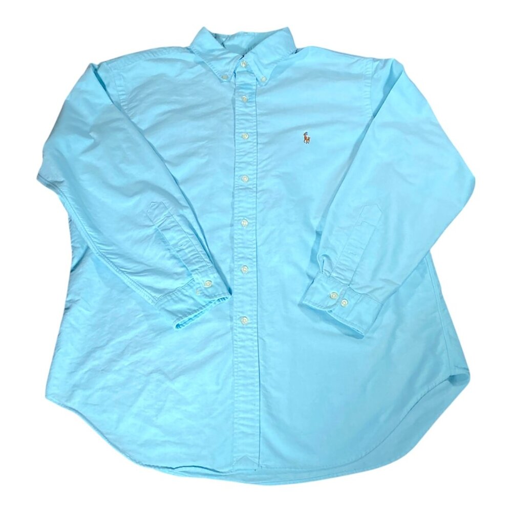 Ralph Lauren Shirt Mens 17 32/33 Blue Iconic Oxford Pony Academia Grandpa Preppy